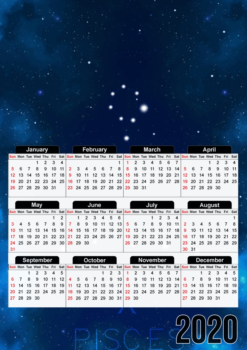  Constellations of the Zodiac: Pisces para A3 Photo Calendar 30x43cm