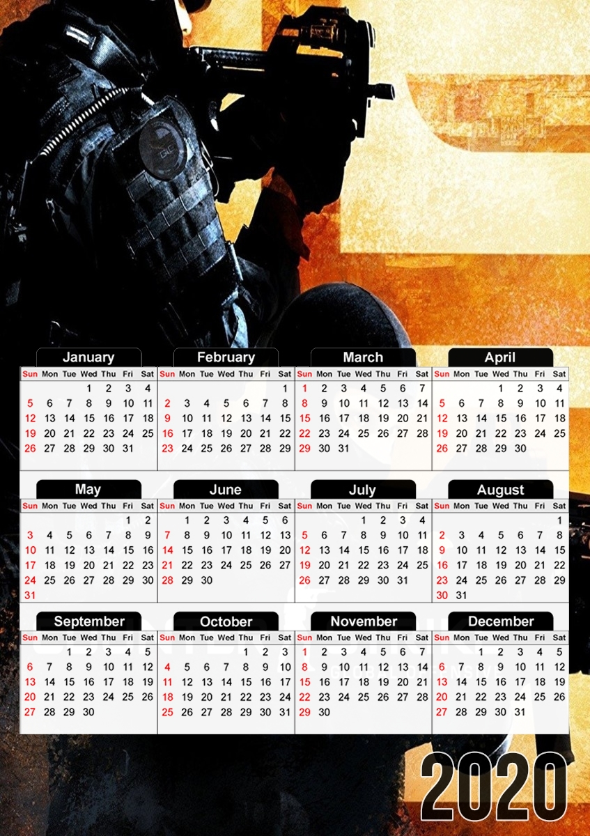  Counter Strike CS GO para A3 Photo Calendar 30x43cm