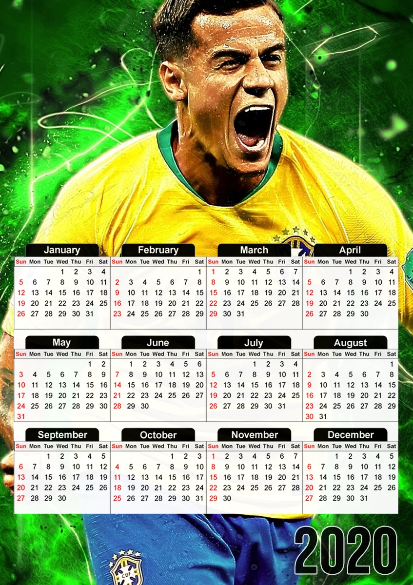  coutinho Football Player Pop Art para A3 Photo Calendar 30x43cm