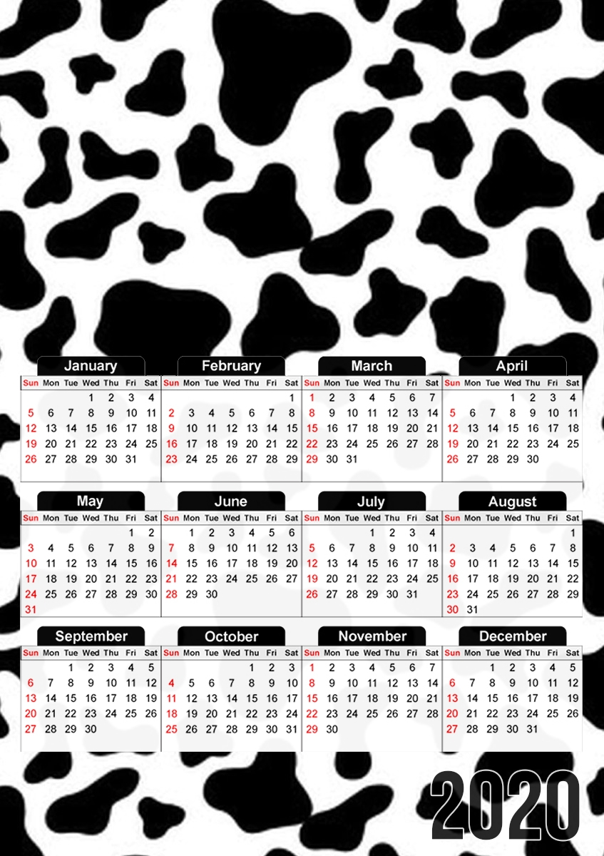  Cow Pattern para A3 Photo Calendar 30x43cm