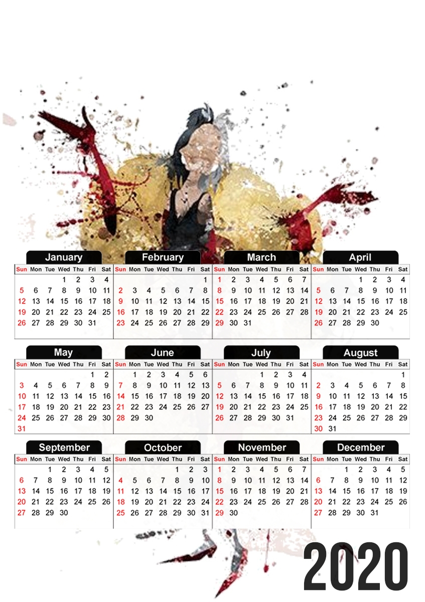  Cruella watercolor dream para A3 Photo Calendar 30x43cm