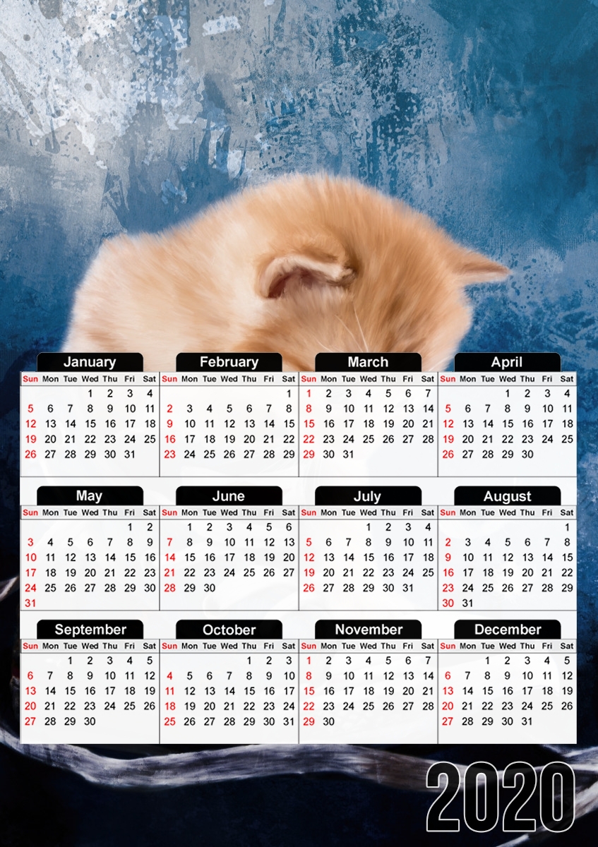  Cute kitten plays in sneakers para A3 Photo Calendar 30x43cm