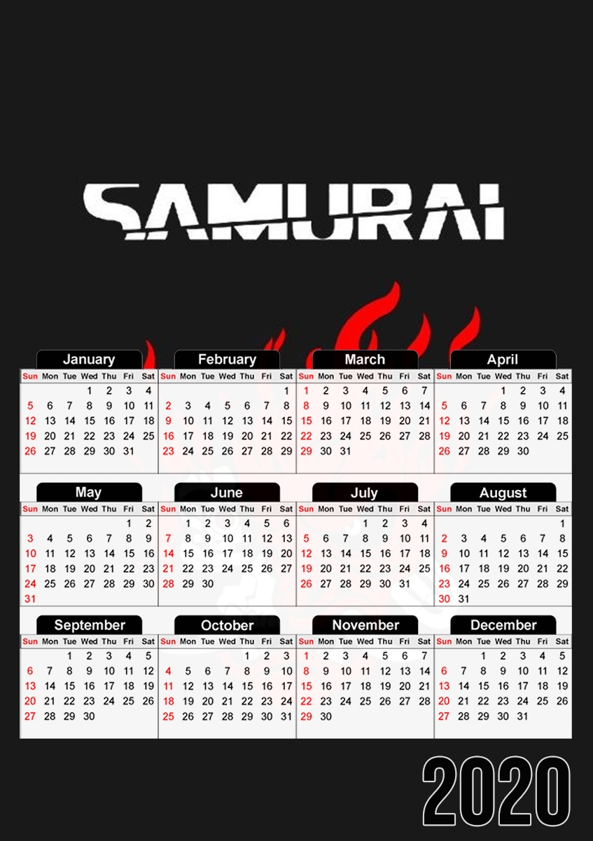  cyberpunk samurai para A3 Photo Calendar 30x43cm