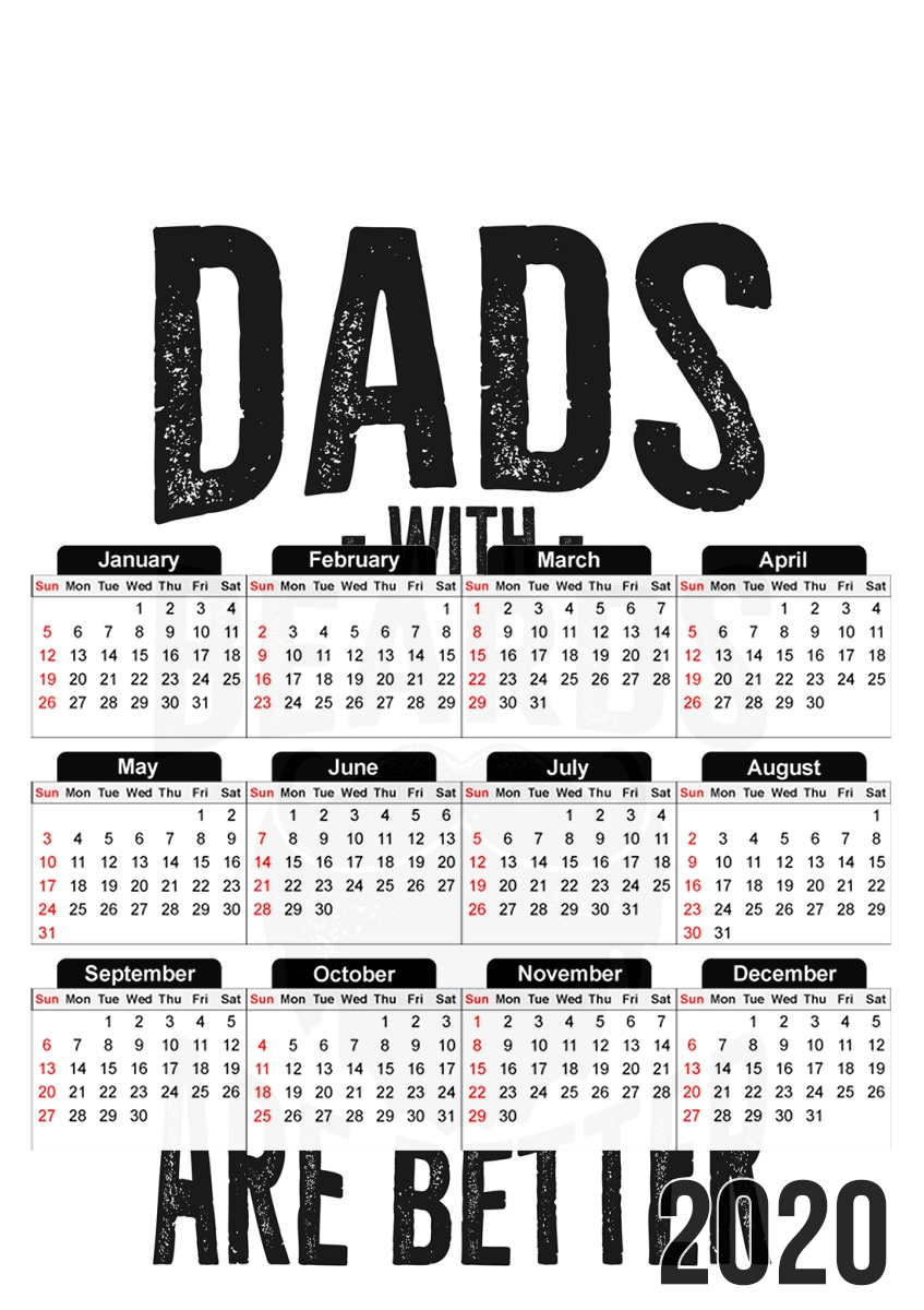  Dad with beards are better para A3 Photo Calendar 30x43cm