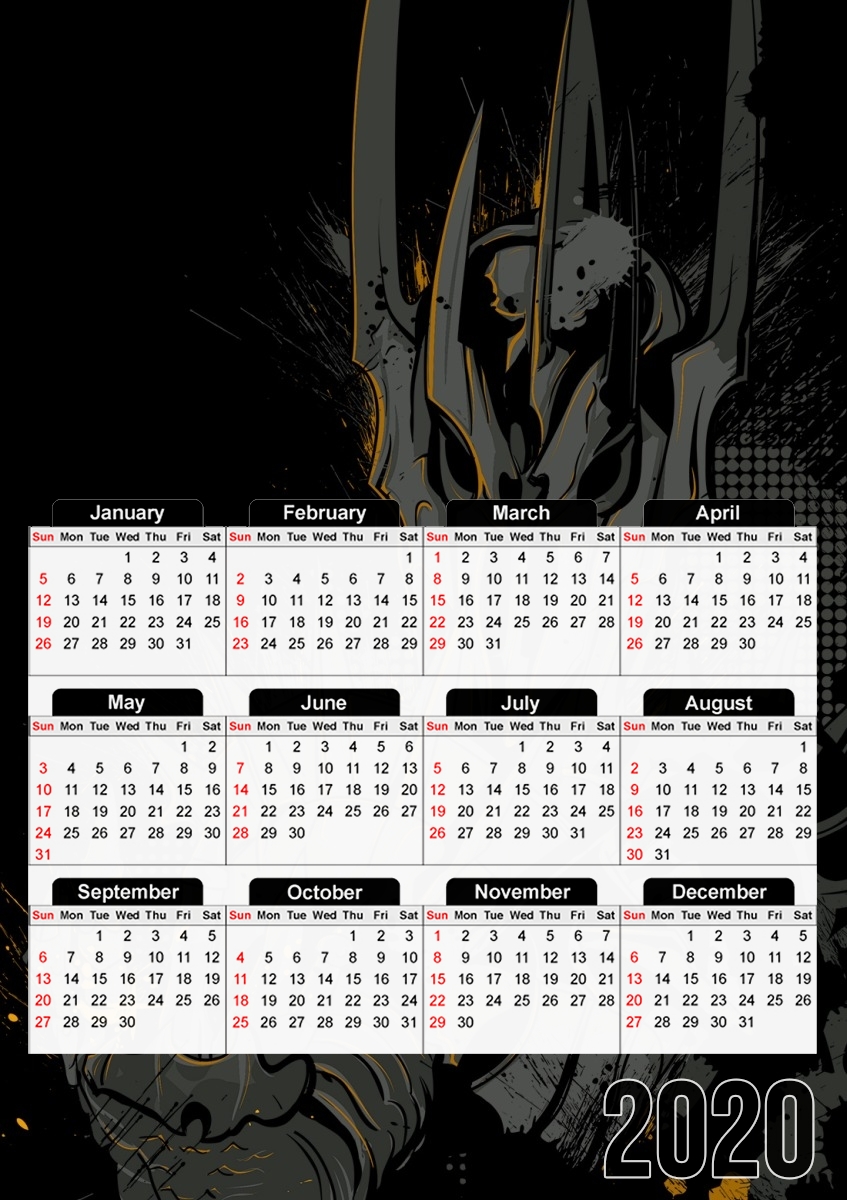  Dark Lord para A3 Photo Calendar 30x43cm