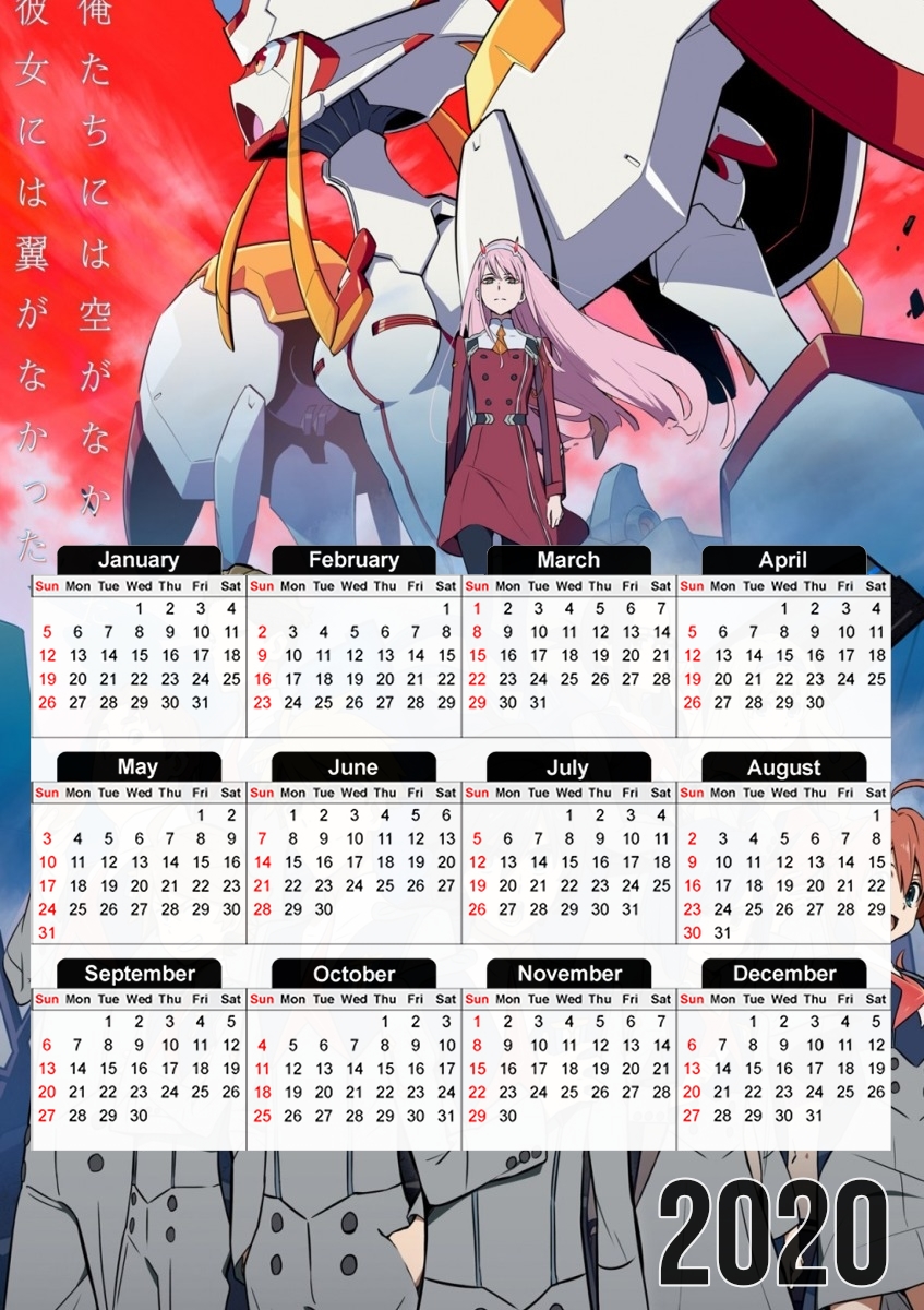  darling in the franxx para A3 Photo Calendar 30x43cm