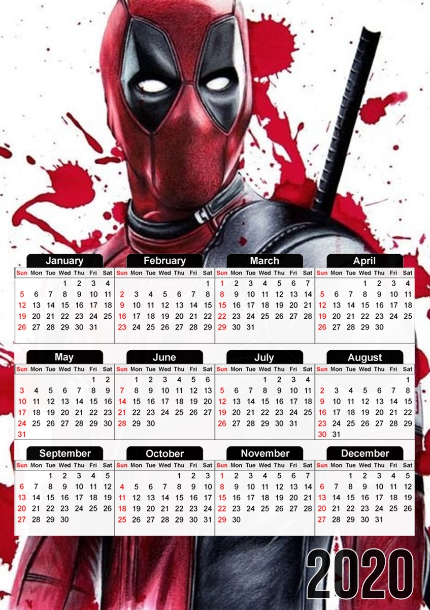  Deadpool Painting para A3 Photo Calendar 30x43cm