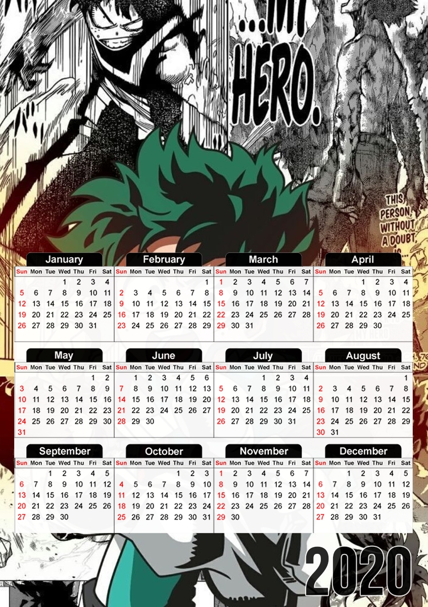  Deku One For All para A3 Photo Calendar 30x43cm