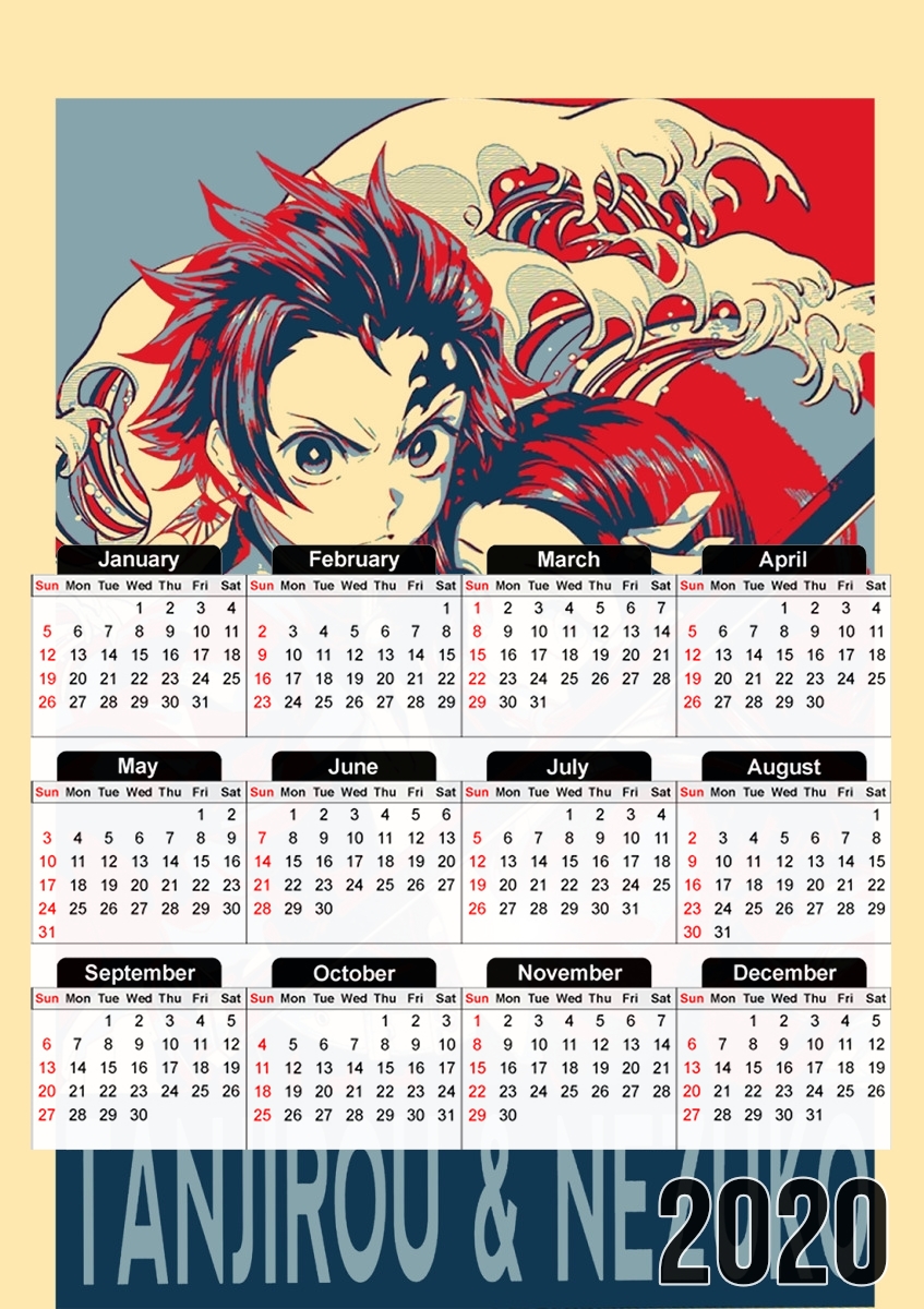  Demon Slayer Propaganda para A3 Photo Calendar 30x43cm