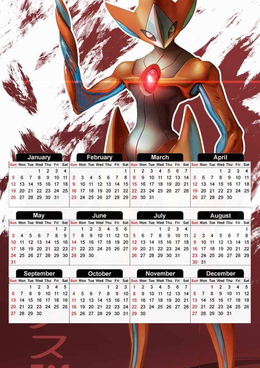  Deoxys Creature para A3 Photo Calendar 30x43cm