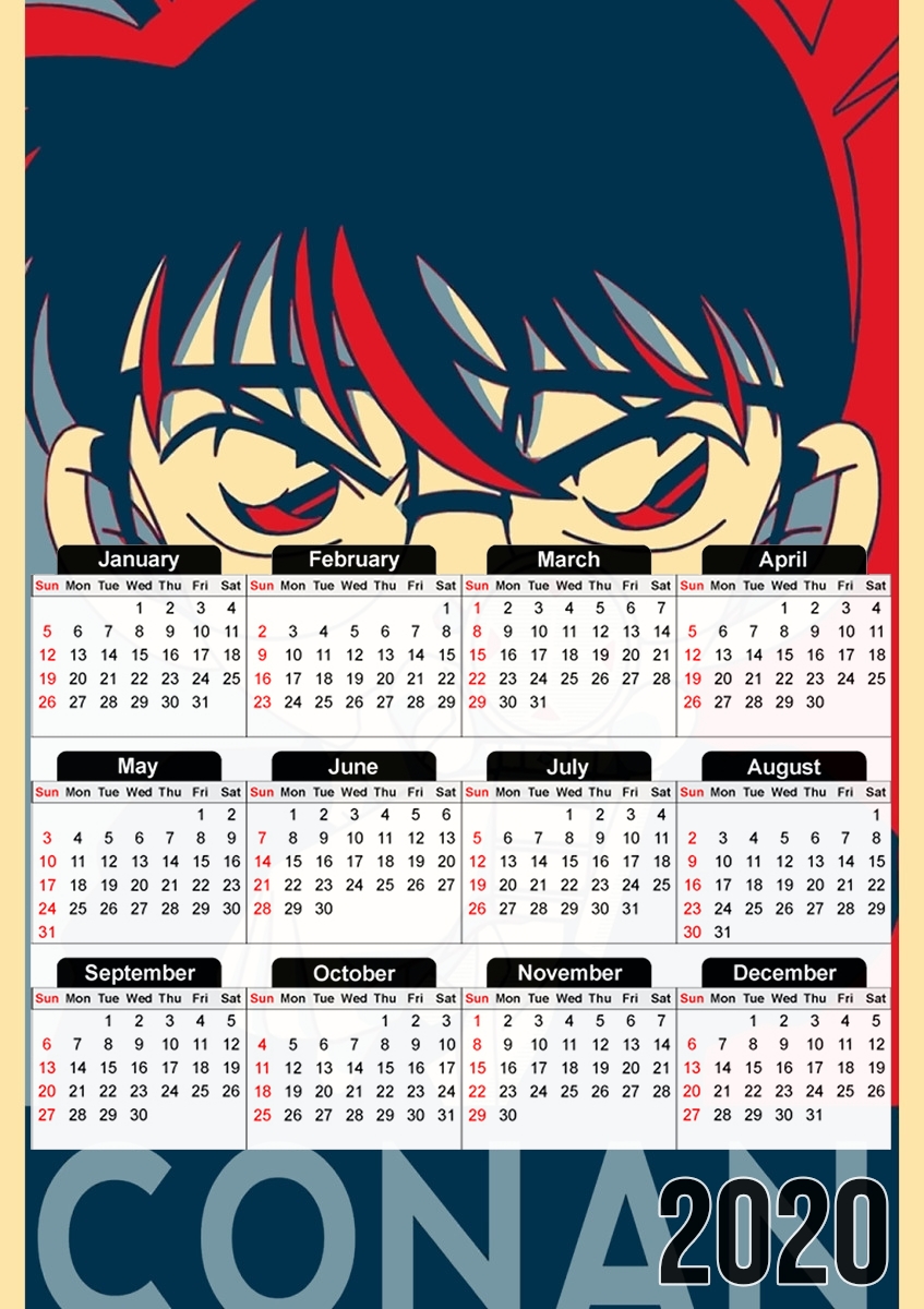  Detective Conan Propaganda para A3 Photo Calendar 30x43cm