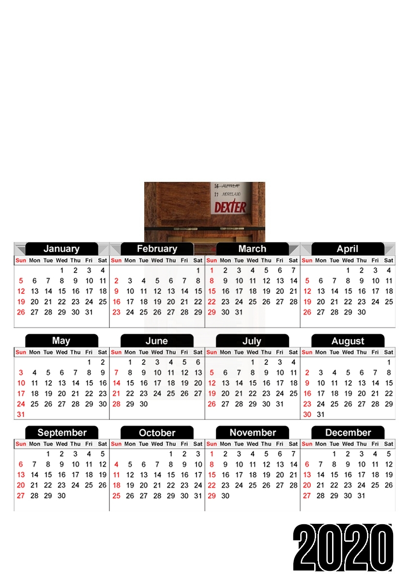  Dexter Blood slide para A3 Photo Calendar 30x43cm