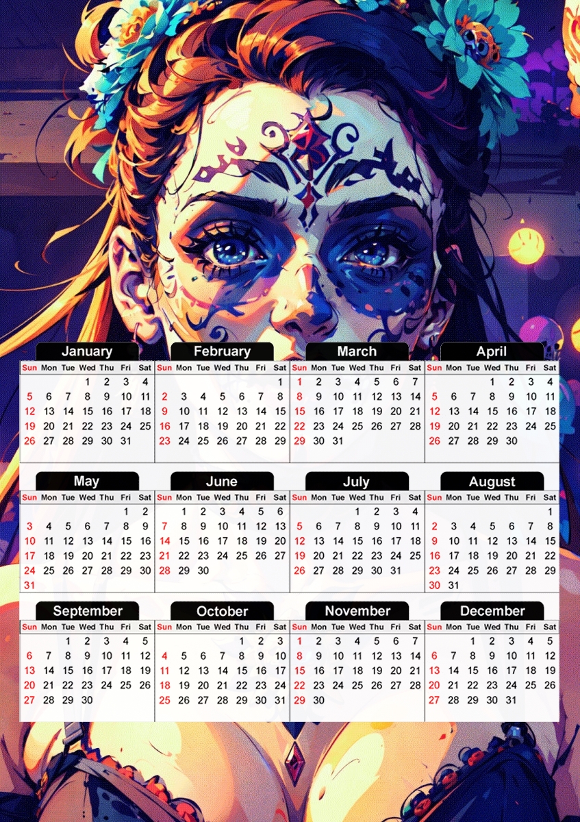  Dia De Los Muertos  para A3 Photo Calendar 30x43cm