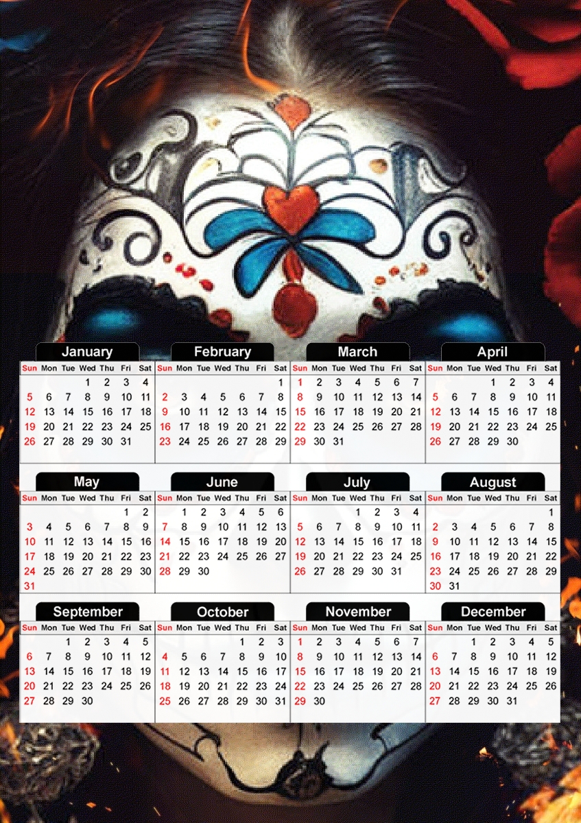  Dia De Los Muertos V6 para A3 Photo Calendar 30x43cm