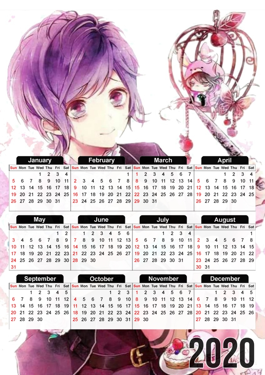  diabolik lovers kanato fanart para A3 Photo Calendar 30x43cm