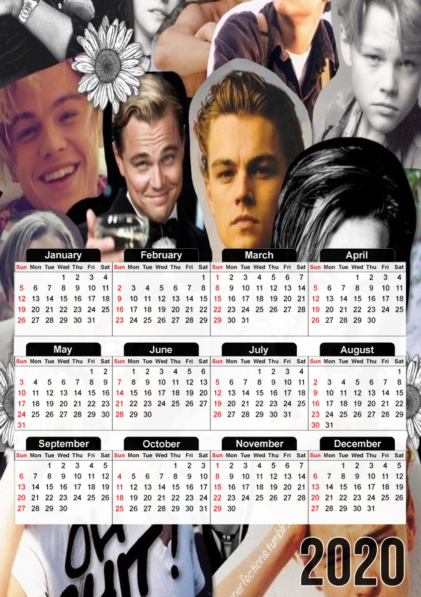  Dicaprio Fan Art Collage para A3 Photo Calendar 30x43cm