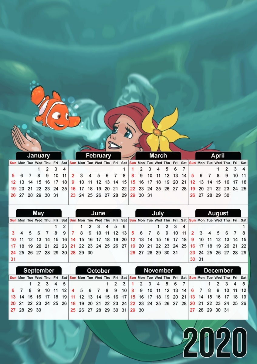  Disney Hangover Ariel and Nemo para A3 Photo Calendar 30x43cm