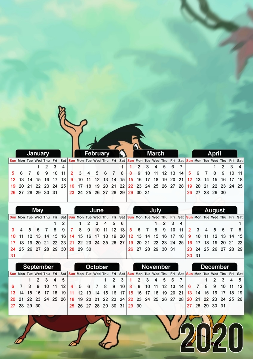  Disney Hangover Mowgli Timon and Pumbaa  para A3 Photo Calendar 30x43cm