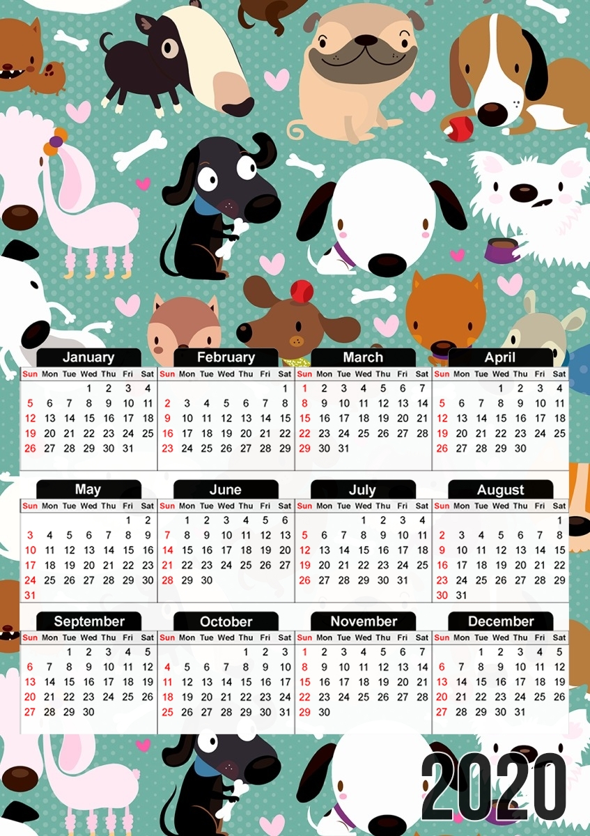  Dogs para A3 Photo Calendar 30x43cm