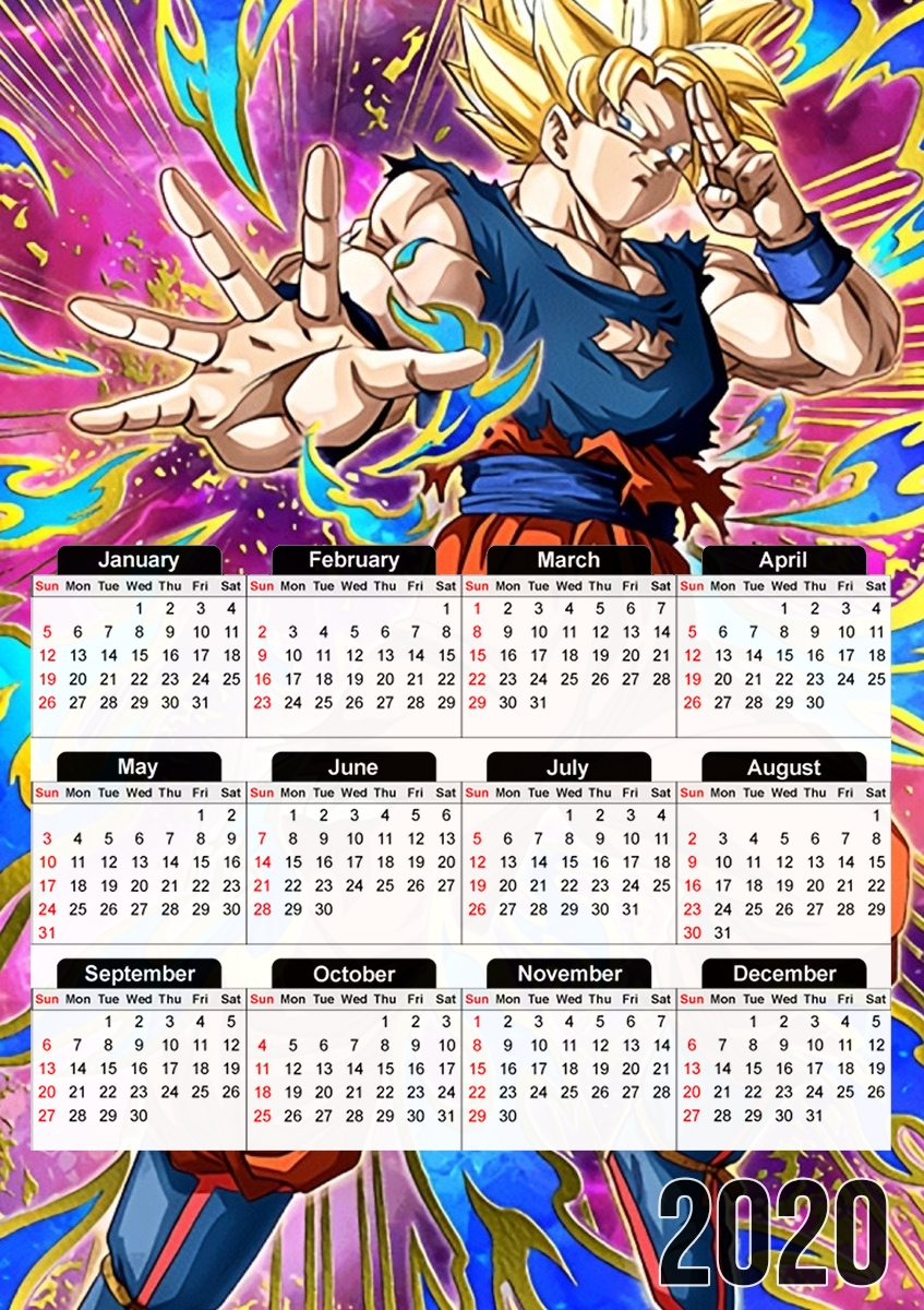  Dokkan Battle Goku Gratitude And Respect para A3 Photo Calendar 30x43cm