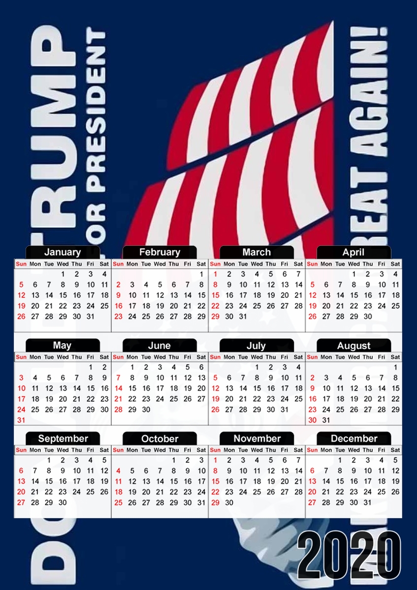  Donald Trump Make America Great Again para A3 Photo Calendar 30x43cm