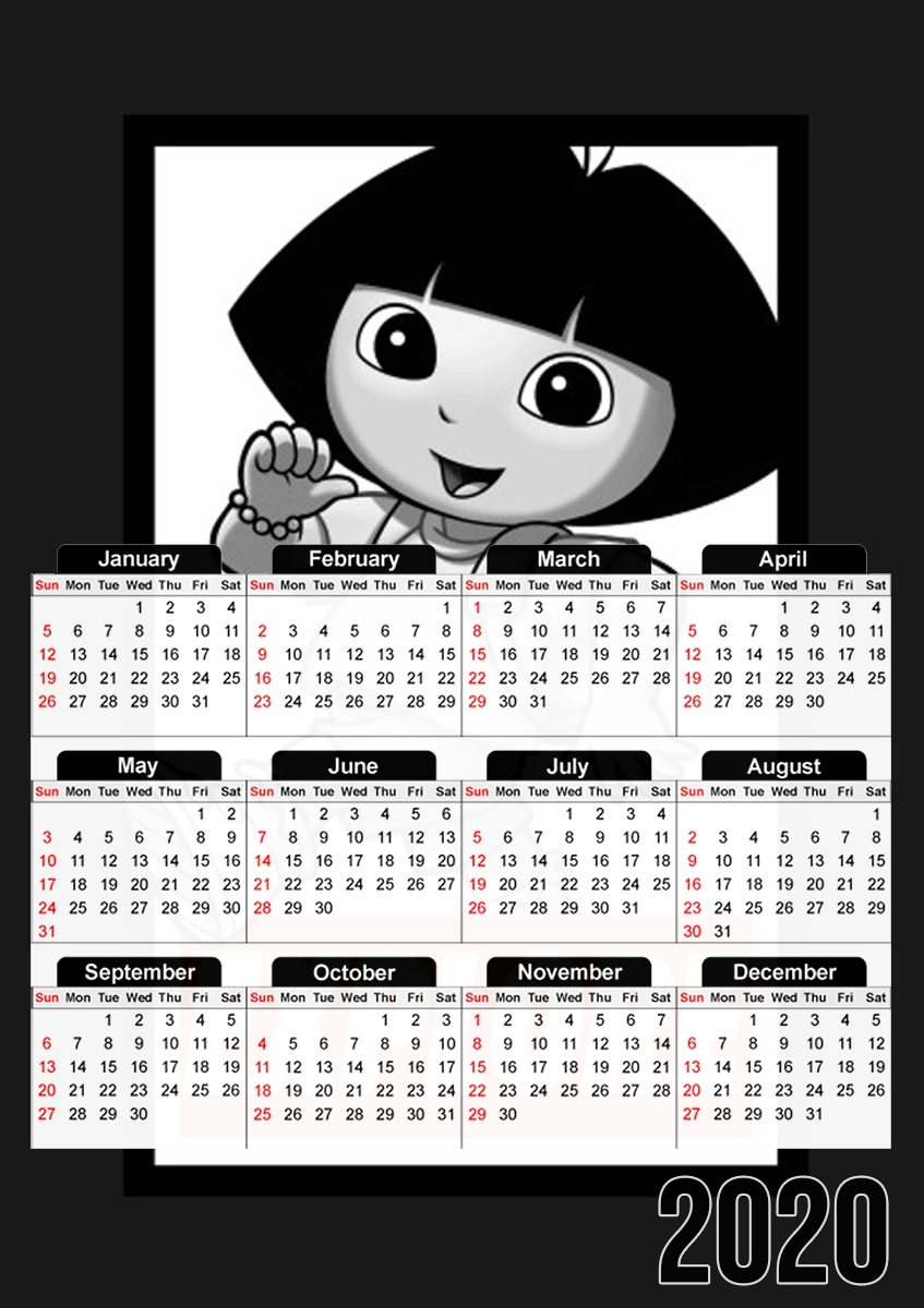  Dora Explore para A3 Photo Calendar 30x43cm