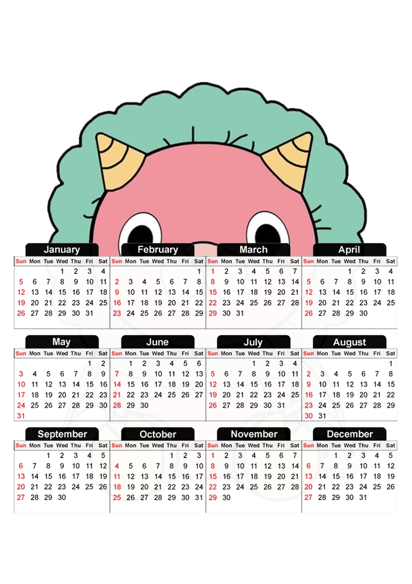  Doudou Chimera Spy x Family para A3 Photo Calendar 30x43cm