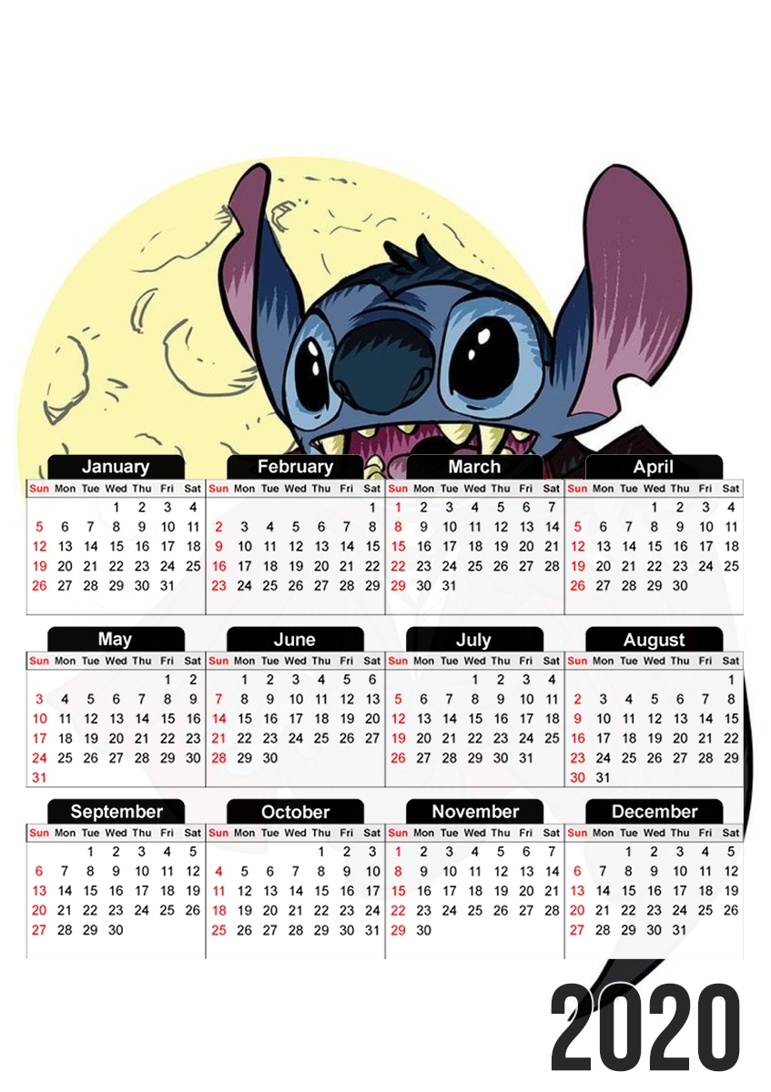  Dracula Stitch Parody Fan Art para A3 Photo Calendar 30x43cm