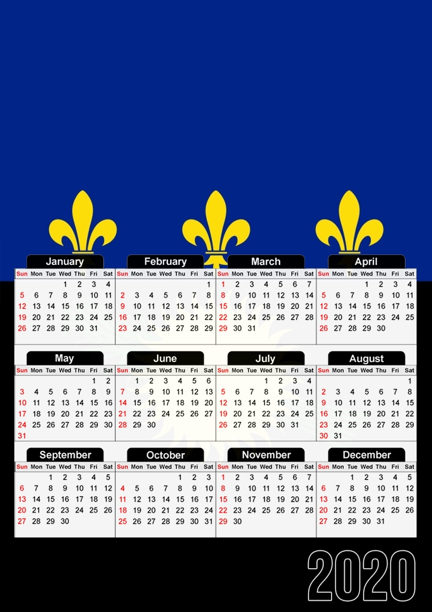  Drapeau de la guadeloupe para A3 Photo Calendar 30x43cm