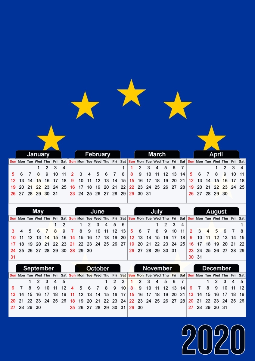  Bandera de europa para A3 Photo Calendar 30x43cm