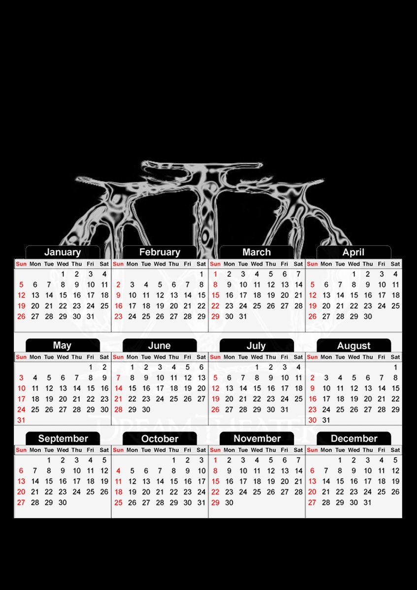  Dream Theater para A3 Photo Calendar 30x43cm