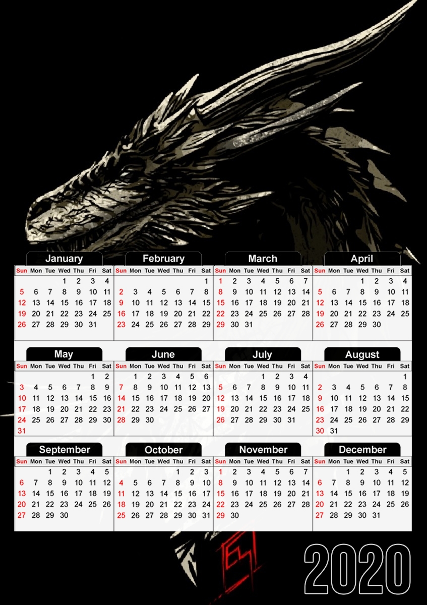  Drogon para A3 Photo Calendar 30x43cm