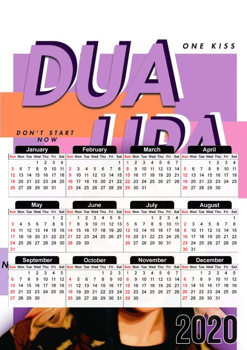  Dua Lipa new rules para A3 Photo Calendar 30x43cm