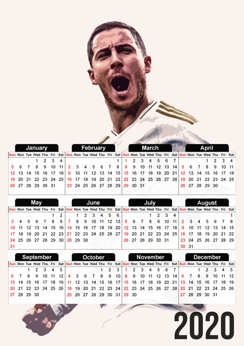  Eden Hazard Madrid para A3 Photo Calendar 30x43cm