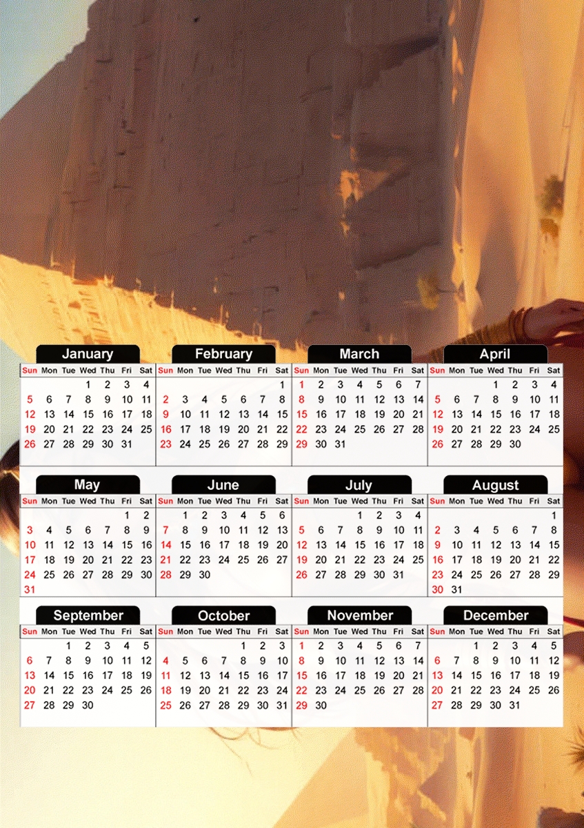  Egyptian Queen para A3 Photo Calendar 30x43cm