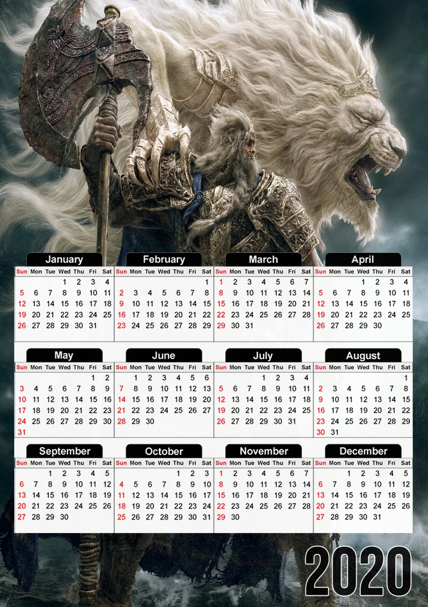  Elden Ring Fantasy Way para A3 Photo Calendar 30x43cm