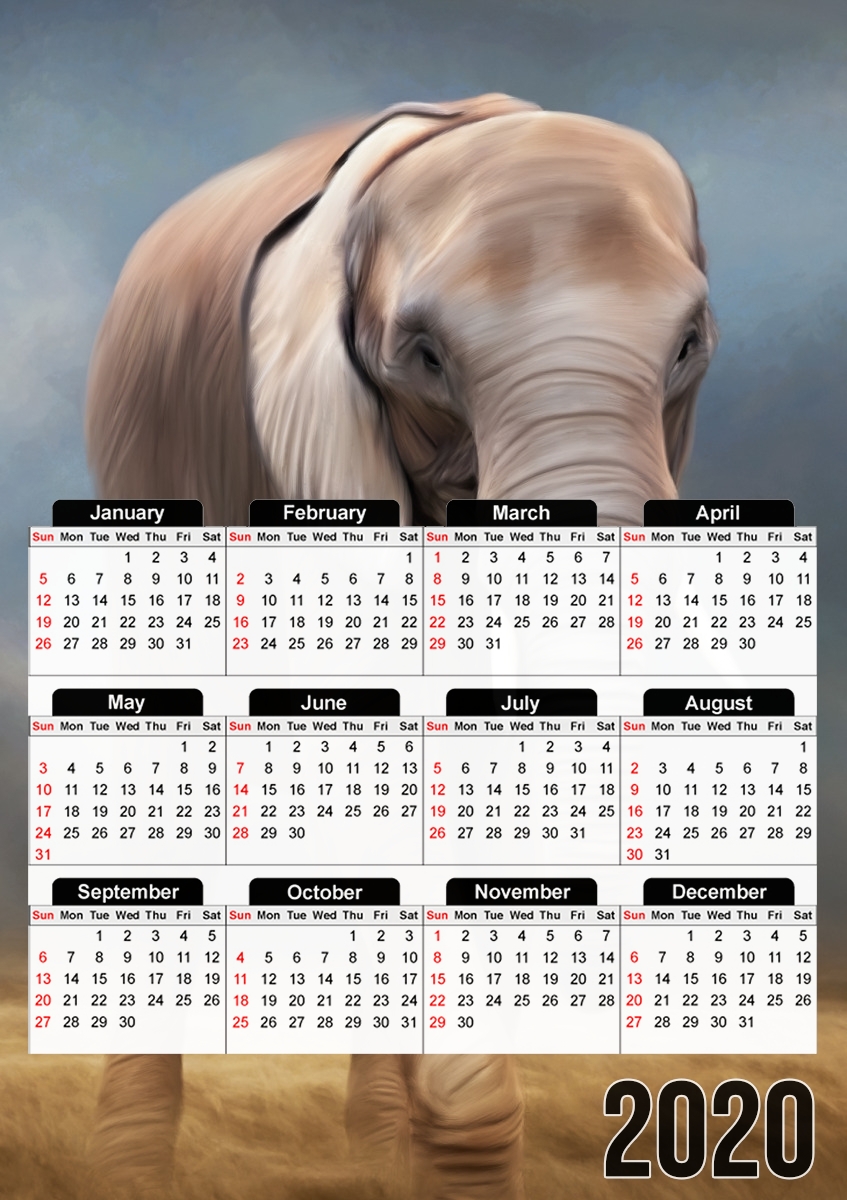  Elephant tour para A3 Photo Calendar 30x43cm