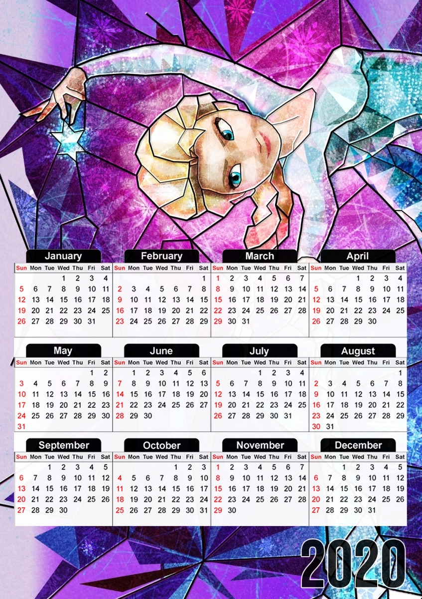  Elsa Frozen para A3 Photo Calendar 30x43cm