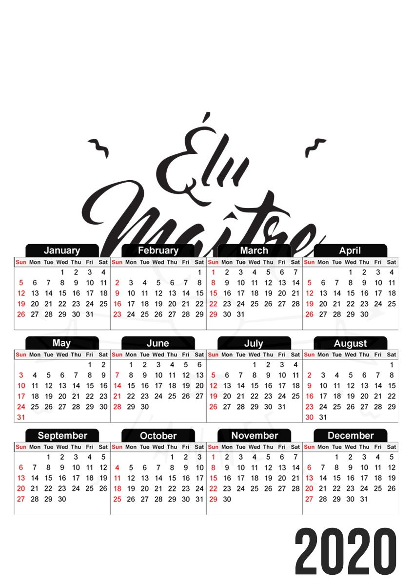  Elu maitre de lannee para A3 Photo Calendar 30x43cm