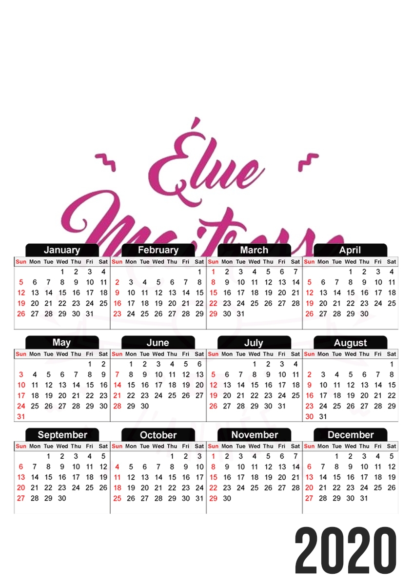  Elu maitresse de lannee cadeau professeur para A3 Photo Calendar 30x43cm