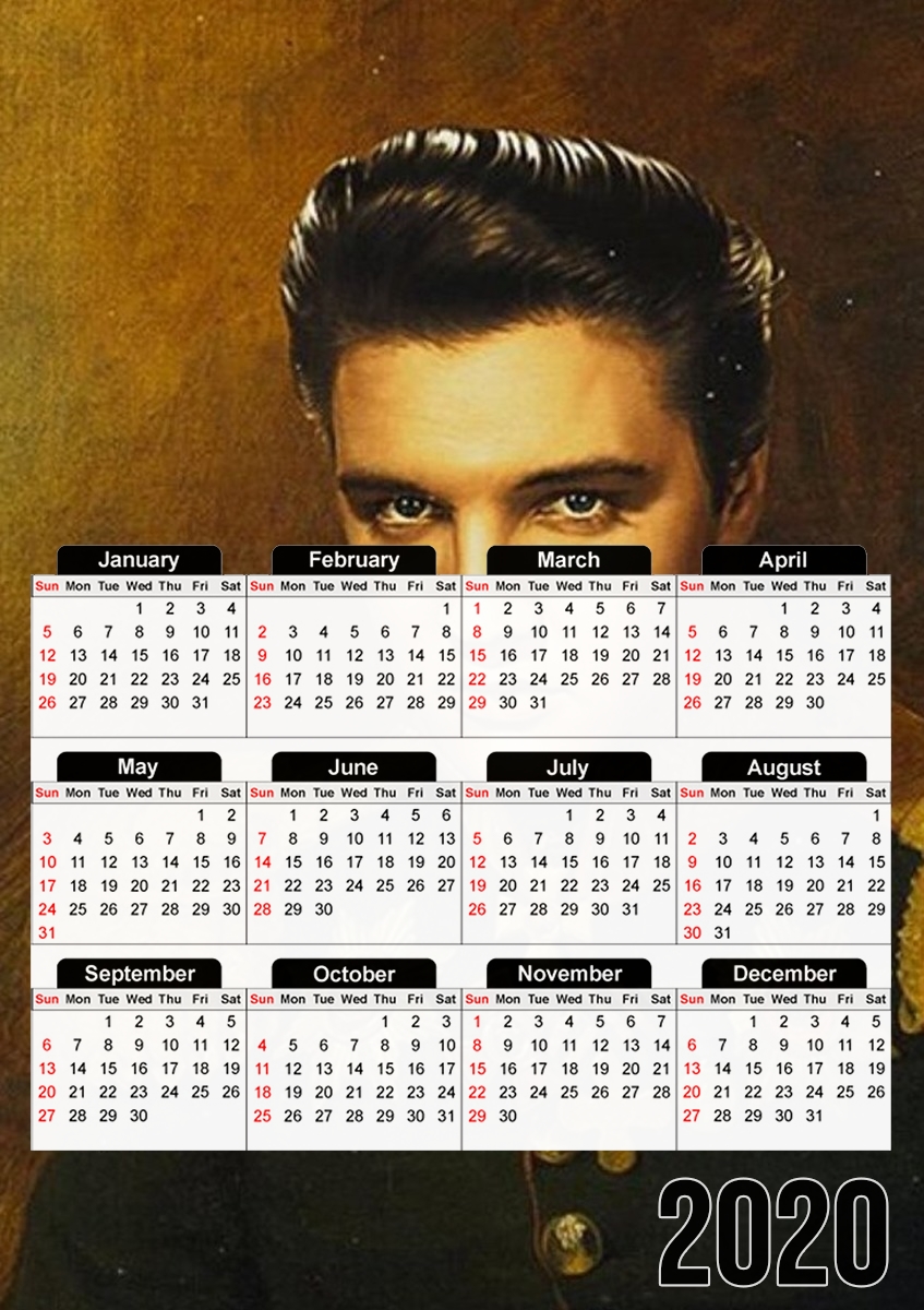  Elvis Presley General Of Rockn Roll para A3 Photo Calendar 30x43cm