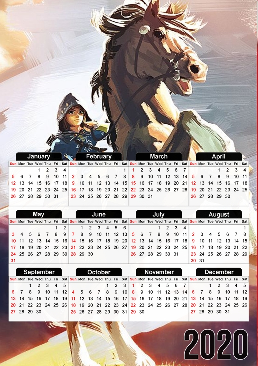  Epona Horse with Link para A3 Photo Calendar 30x43cm