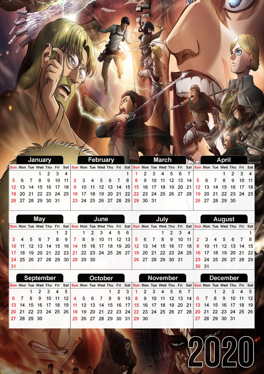  Eren Family Art Season 2 para A3 Photo Calendar 30x43cm