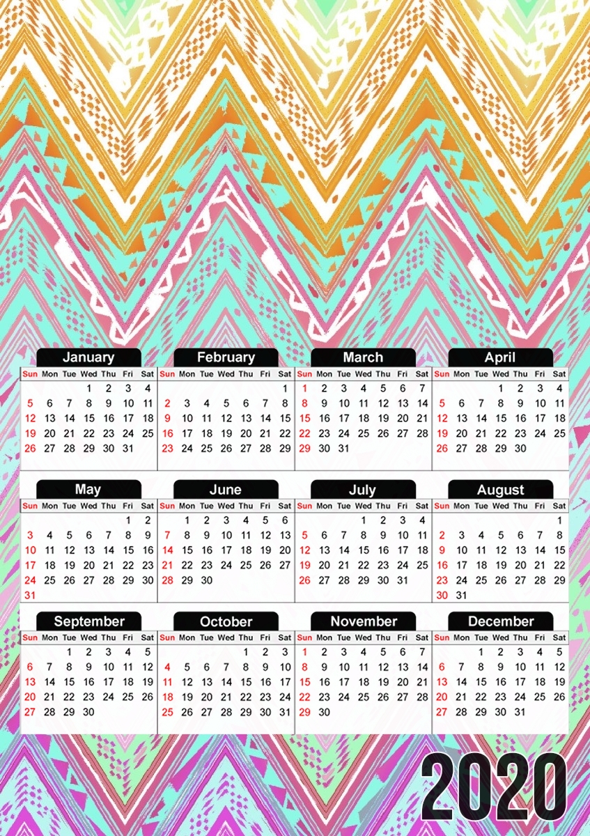  ETHNIC CHEVRON para A3 Photo Calendar 30x43cm