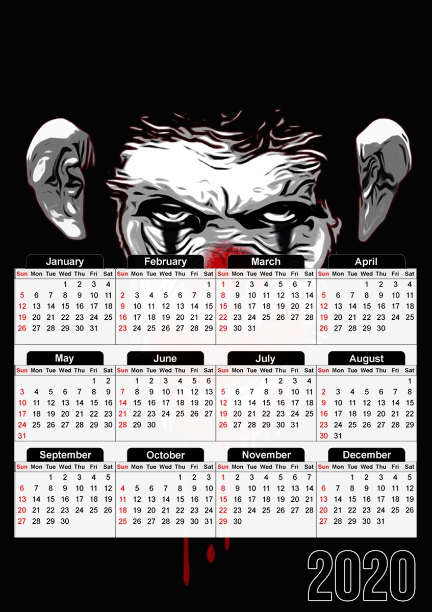  Evil Monkey Clown para A3 Photo Calendar 30x43cm