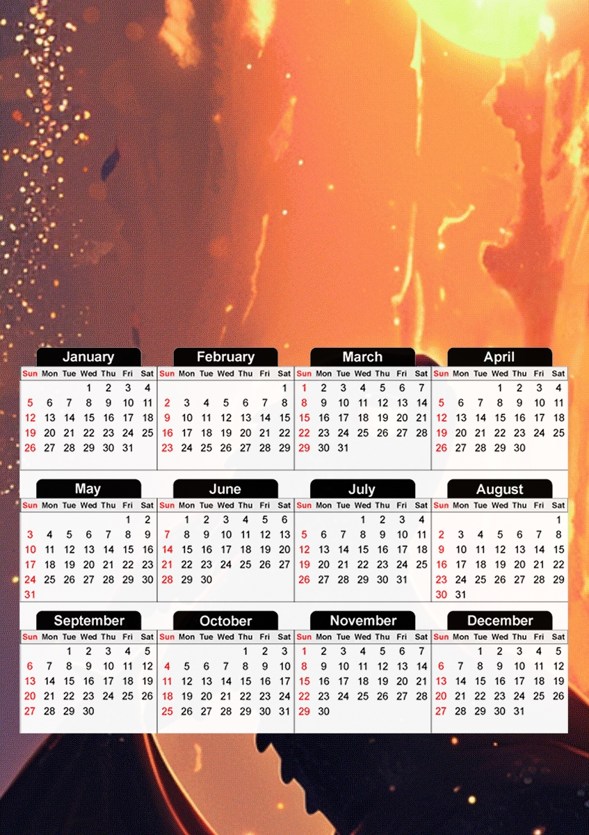  Face Toothless para A3 Photo Calendar 30x43cm