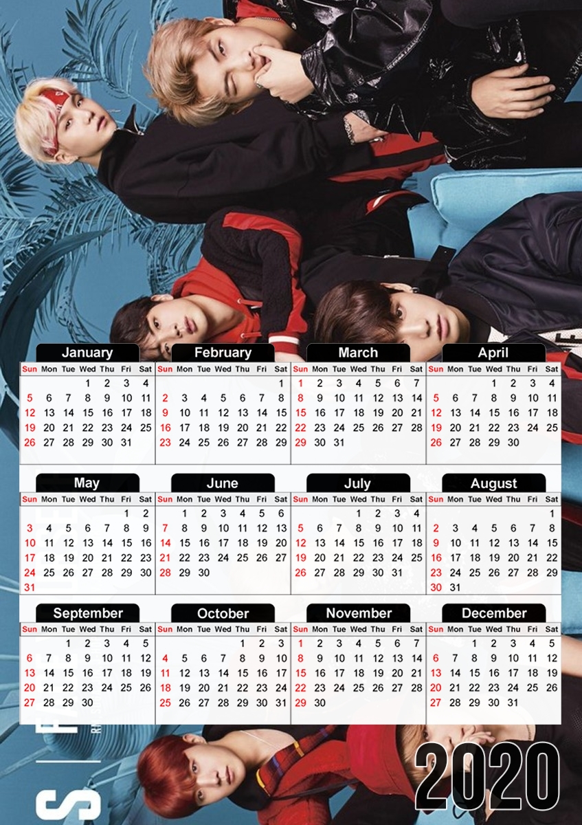  Face yourself BTS para A3 Photo Calendar 30x43cm