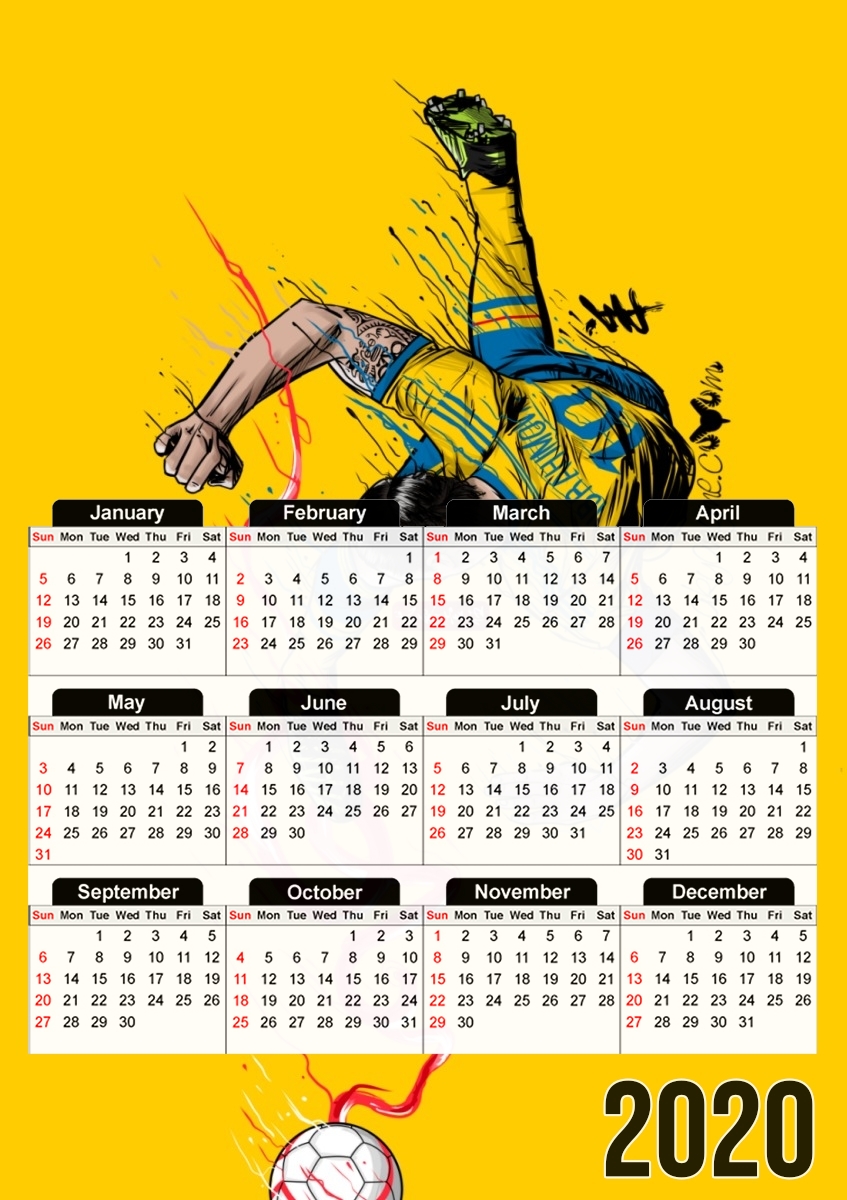  FantaSweden Zlatan Swirl para A3 Photo Calendar 30x43cm