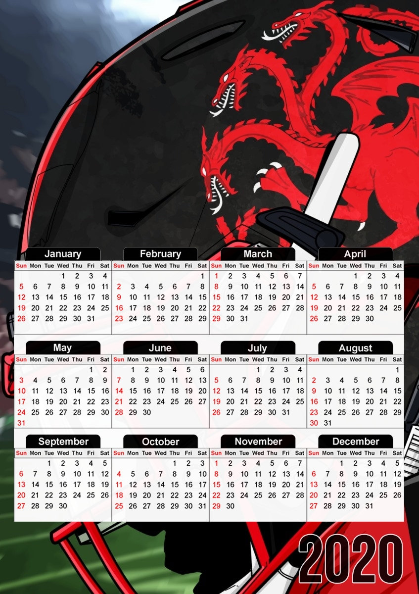  Fantasy Football Targaryen para A3 Photo Calendar 30x43cm