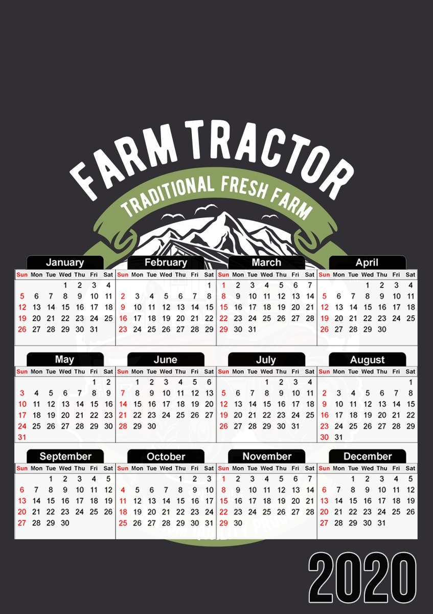  Farm Tractor para A3 Photo Calendar 30x43cm